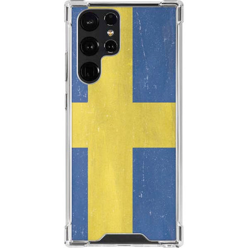 Sweden Flag Distressed Galaxy S23 Ultra Clear Case